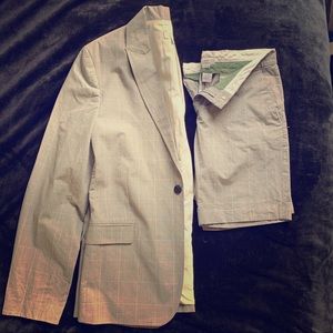 ADAM Gray plaid Blazer & Matching Dress Shorts
